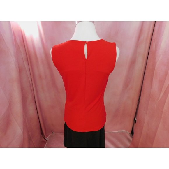 CALVIN Klein Blouse Women XS Red Sleeveless Career Top - Picture 4 of 9